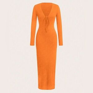 Deep v neck orange dress (never worn)